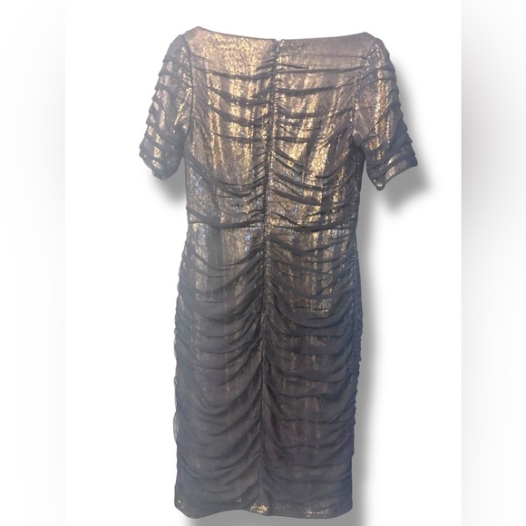 TADASHI SHOJI SEQUIN & SILK MESH SHEATH DRESS sz 8 - Picture 7 of 15